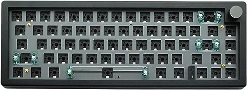 FKZ GMK67 Keyboard Kit, 65% Mechanical Keyboard Kit-Wireless Bluetooth 5.0/2.4G/Type C Receiver Modes,Hotswap Switch Socket Case Plate PCB 68Key Switch Tester Keyboard Kit (GMK67-Black)