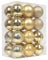 24 Pieces 60mm Christmas Tree Baubles Large Christmas Ball Baubles Ornaments Shatterproof Plastic Glitter Christmas Bulbs, Hanging Decorations for Xmas Tree Holiday Wedding Party, Gold