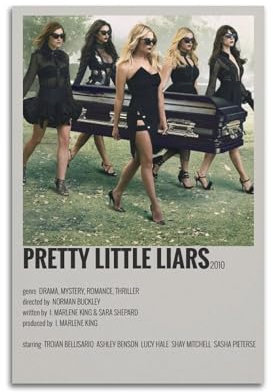 Pretty Little Liars Poster, ästhetische Leinwand, Poster, Raumdekoration, Wandkunst, Poster, Druck, Dekoration, Poster, 60 x 90 cm, ungerahmt