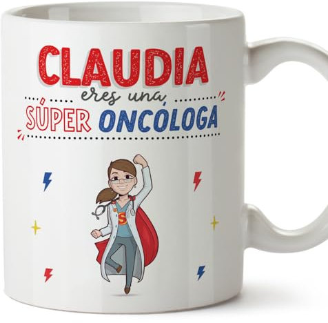 MUGFFINS Tazas Personalizadas para ONCÓLOGA mujer - En Español - ¡Eres Súper! - 11 oz / 330 ml - Regalo Personalizable original y divertido