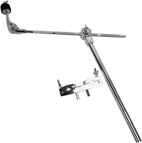 KZU Cymbal Boom Arm with Clamp Holder, Thickened Stainless Steel Grabber Cymbal Arm for Cymbal Stand, Cymbal Extension Arm Mount Clamp for Crash Splash Cymbal