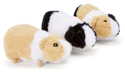 Zappi Co Meerschweinchen-Set aus 100% recyceltem Plüsch, Set mit 3 Spielzeugen (je 15 cm), weich, kuschelig, umweltfreundlich, Meerlis Kollektion für Neugeborene