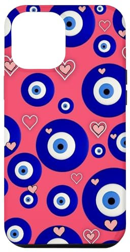 Evil Eyes Aesthetic Heart Case for iPhone 13 Pro Max
