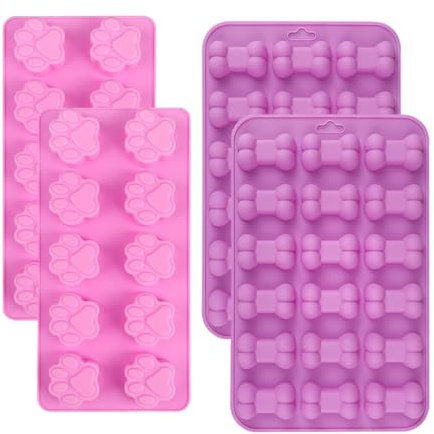 Puppy Dog Paw and Bone Silicone Molds,Non-Stick Food Grade Silicone Molds for Cake, Candy, Jelly, Ice Cube, Pet Treats Toys