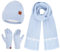 Damen Winter Warm Beanie Mütze Schal Touchscreen Handschuhe Set Thermo Wintermütze Strickmütze Lange Schals Winterhandschuhe mit Fleece Gefütterte Frauen Geschenk, Hellblau