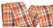 Kariertes Band Geschenkband 9m x 6,3cm Schleifenband Thanksgiving-Verpackungsband Herbstdekoration Dekoband,Bastelbänder für Weihnachten,Hochzeit,Erntedekoration,Geschenkverpackung,Orange Grün
