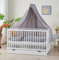 ALAVYA HOME® Komplettbett Babybett 70x140 mit Matratze, Schublade, Himmel und Himmelstange aus Buchenholz (Tobi - Schublade + Himmel Grau + Himmelstange, 70 x 140 cm)