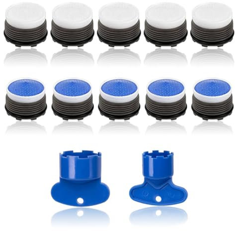 Lot de 12 Aérateur Mousseur de Robinet M18.5 M24, mousseur robinet economiseur d'eau de cuisine et salle de bain, robinets d'évier à économie d'eau brise-linge, pour Robinet Lavabo de Cuisine