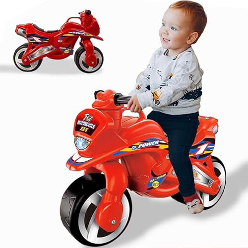 Sobebear Baby Push Along Motorbike, Ride-On Sports Balance Bike, Foot-to-Floor Design, Handlebars, Indoor and Outdoor Play, Gift for Boys and Girls Age 1-3 Years (Red)