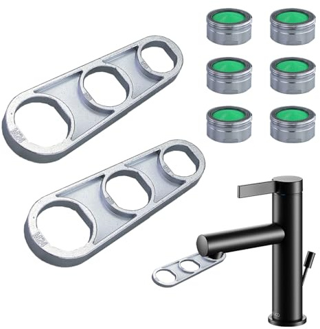 2 valvole di montaggio per aeratore M16/M18/M20/M22/M24/M28, in lega di zinco, con 6 regolatori