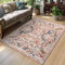 TUKDAK Tappeto Salotto Lavabile 120×180cm, Rosa Uccello Floreale Tappeto camera da letto con Fondo Antiscivolo, Morbido Tappeto a Aelo Corto per Cucina, Boho Grande Tappeto per Bagno Cameretta Ufficio
