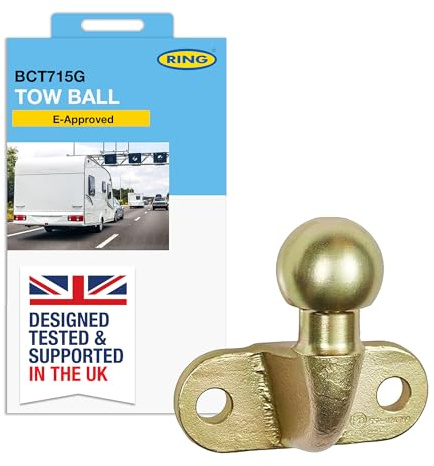 Ring Automotive 50 mm Gold Anhängerkupplung für Zwei Bolzen Befestigung Anhängerkupplung - E-geprüfte mechanische Kupplung