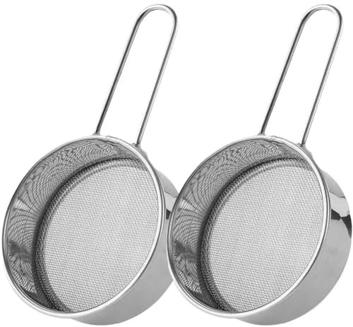 Abbdbd 2 Pcs Stainless Steel Flour Sifter, Small Handheld Sifting Sieve Icing Sugar Shaker Strainer Sieve Kitchen Fine Mesh Flour Sieve Powdered Filter
