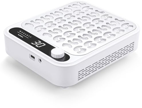 Makartt Nail Dust Collector Professional White with LED Display Suction Fan | Powerful Suction Vacuum Fan, LED Display, Reusable Filter, Ideal for Salon & Home, Professional Quality
