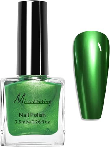 Mirror Effect Metallic Nail Polish, Dark Green, Metal Finish