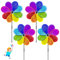Lets Joy Windspiel Blume, 4 Stück Windrad Garten, Windrad Kinder, Windmühle Regenbogen, Buntes Windmühlen, Glitter Windmühle Spinner : Ø30cm, Balkon, Haus, Garten Hof Party Dekoration