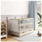 Generisch Baby Delux Babybett 60x120 Kinderbett umbaubar zum Juniorbett weiß mit Aloe Vera Matratze höhenverstellbar mit Schlupfsprossen (Mia Taupe Schublade)