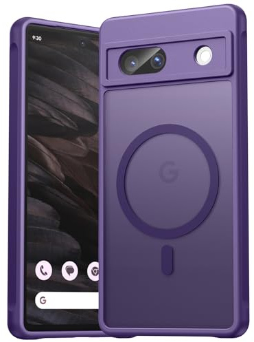 EASDNB für Google Pixel 7A Hülle für Magsafe, Magnetisch Handyhülle für Pixel 7A Case, Kameraschutz Stoßfeste Kratzfeste Durchscheinende Schutzhülle für Google 7A, Lila