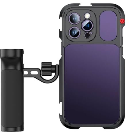 Phone Video Cage Single Handheld for iPhone 13 Pro Max, Phone Rig Quick Release Side Handle for Video Recording/YouTube/Live Streaming/Vlog