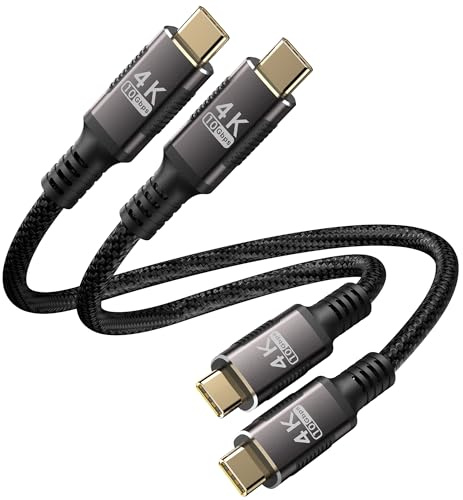 KMMXXCPM USB C Kabel Kurz [2 Pieces 0.15 M] Kompatibel mit Thunderbolt 3 Cable,USB C 3.1 Kabel Data Transfer 10 Gbps,Short 15 cm Type-C 100W Fast Charging,4K@60Hz/2K@120Hz Video Transfer for Monitor.