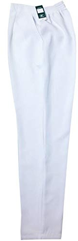 Style Spot Ladies Womens Half Elasticated Waist Work Stretch Trouser with Pockets Pants Machine Washable Casual Trouser (White, 20 Size 29)