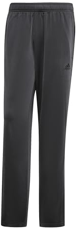 adidas Men's Big & Tall Essentials Warm-Up Open Hem 3-Stripes Tracksuit Bottoms, Dark Grey Heather/Black, 3X-Large/Tall