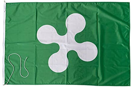 Ns Produzione Bandiere Bandiera REGIONE Lombardia cm.150x225 Tessuto Nautico Antivento 130gr.mq, Ottima Resistenza
