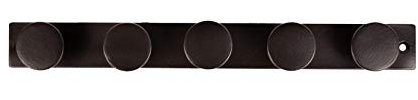 LaLe Living ILYAS Portemanteau mural en fer noir avec 5 crochets 34 x 5 cm