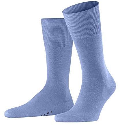 FALKE Herren Socken Airport M So Wolle Baumwolle einfarbig 1 Paar, Blau Cornflower Blue 6554, 41-42