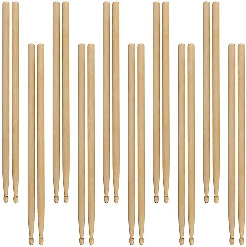 MUKLEI Lot de 48 paires de baguettes de batterie 5 A avec olives en bois d'érable, accessoires de percussion pour batteur ou débutant