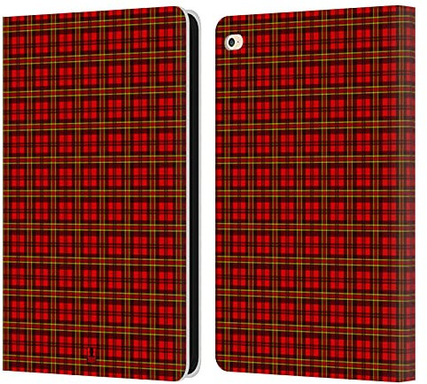 Head Case Designs Rouge Vert Motifs Écoissais - Collection Étui Portefeuille en Cuir Compatible avec Apple iPad Air 2 (2014)