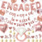 Kreatwow Engagement Party Decorations Rose Gold Engagement Decorations He Asked She Said Yes Banner Hen Party Decorations Balloon Cupcake Topper for Bridal Shower Wedding Anniversary Bachelorette
