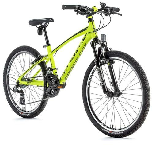 24 Zoll Alu Mountainbike Fahrrad Leader Fox Spider Boy 8 Gang MTB Neon Gelb