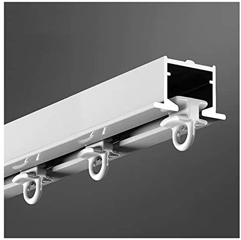 Vorhangschiene Gardinenschiene Gardinenstange Schwerlast Decken-Schiebevorhang-Schienensystem Eingebauter Vorgebauter Verdeckter Typ, Metall Schneidbare Trennwand Raumteiler Vorhangstange, Balkon Büro