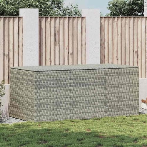 Keketa Baule in Polyrattan per Esterni, Grigio, 180x90x70 cm, Resistente alle Intemperie, con Rivestimento Interno in PE e Molla a Gas per Apertura Facile, Ideale per Giardino