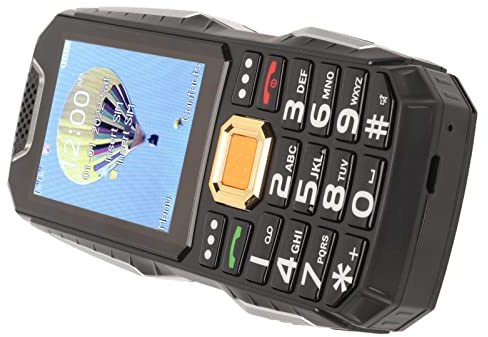 PUSOKEI 2G-Handy für Senioren, 2.8-Zoll-HD-Bildschirm, Notlicht, 3D-Taste, Dual-SIM, Großer (Schwarz)