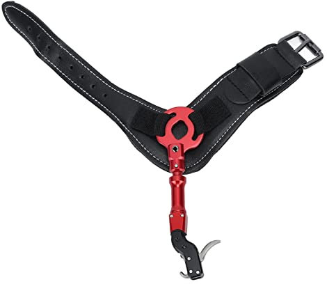 Drfeify Bogenschießen Trigger,Compound Bogen Pfeil Wristband Spreader Bogenschießen Zubehör (Rot)