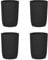 Topsky Set di 4 bicchieri per spazzolini da denti, in plastica, bicchiere spazzolino nero, porta spazzolino, bicchiere nero plastica largo, per adulti, ragazzi e bambini (280 ml, nero)