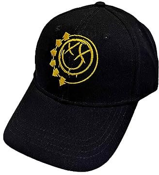 Blink-182 Baseball Cap Gelb Six Arrow Smile Band Logo Nue offiziell Schwarz One Size