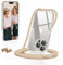 GOODVISH Handykette für iPhone 15 Pro Hülle mit Band | Kameraschutz und Bildschirmschutz | | Necklace Handyhülle mit Schnur Schutzhülle für zum Umhängen | Transparent Case mit Kordel, Beige