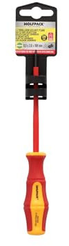 WOLFPACK LINEA PROFESIONAL Destornillador Plano Aislado Certificado VDE 1.000 V. 0.5 Ø 3.0 X 100 mm