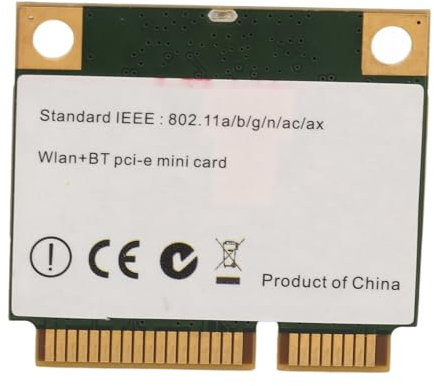 ASHATA Adaptador WiFi de Interfaz Mini PCIE, Tarjeta AX1800H WiFi 6, 2,4 GHz 5 GHz de Doble Banda Bluetooth 5.2 Adaptador WiFi de Interfaz Mini PCIE para 10 11 para Linux