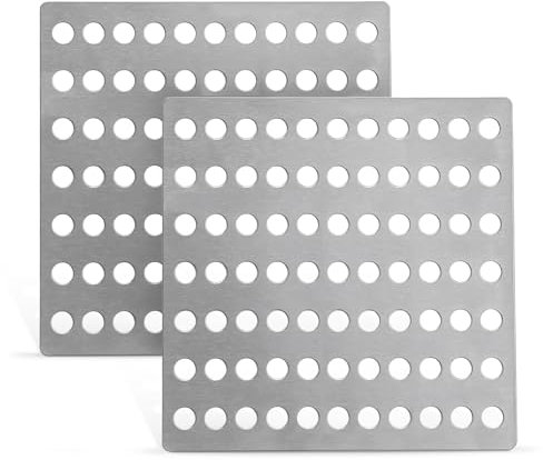 Steel Drain Cover 15 X 15cm - Pack of 2 Rustproof Swirl Drain Covers Outdoor & Indoor - Durable Mesh Drainage Covers Suitable as Shower Drain Cover, Garden Leaf Guard (2)