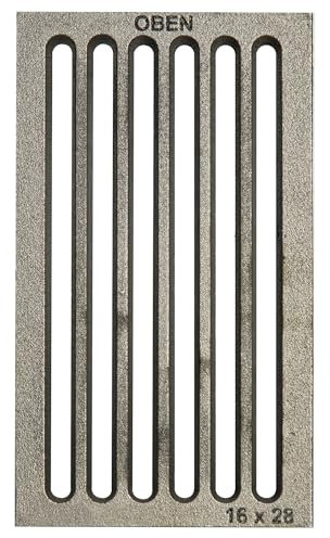 ScarMaxx - Kaminrost Gusseisen 16x28 cm - Ascherost für Kaminofen - Kamin Feuerrost - Robuster und Massiv Gusseisen Gitter - mit Rippen - Kaminofen Rost - Feuerrost Grillkamin Rechteckig