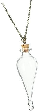 TEHAUX Wishing Necklace Mini Glass Bottle Pendant Necklace Stopper Decorative Glass Jar for Diy