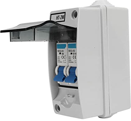Scatola di Distribuzione 'energia con Interruttore Magnetotermico in Miniatura a 2 Poli 230V 6A 16A Guscio in Plastica Ignifuga 6000A Ad Alta capacità di Interruzione
