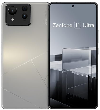 ASUS Zenfone 11 Téléphone Android débloqué Ultra - Version américaine - 12 Go + 256 Go - Écran rapide FHD+ AMOLED 120 Hz de 6,7 - Autonomie de la batterie de 26 heures avec 5500 mAh - Triple caméra