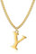 Symretie Goldkette mit Buchstaben Y,14K Gold Vergoldet Initial Halskette,Edelstahl Kette mit Y,Gold kettenanhänger kette für Damen Mädchen