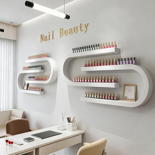 FUYAO An der Wand montiertes Regal für Nagellackflaschen, U-förmiges Parfüm-Aufbewahrungsregal für ätherische Öle, multifunktionaler hängender Parfümhalter für Salon