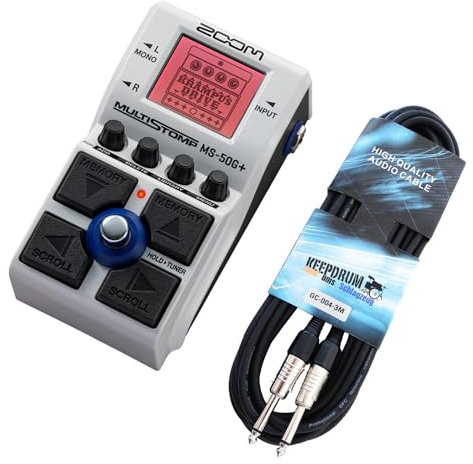 Zoom MS-50G+ MultiStomp Pedal Gitarren-Effektgerät + keepdrum Gitarrenkabel